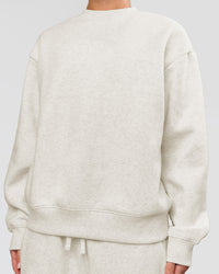 Woman wearing Go-To Oversized Sweater - Silver Marl | Model:Issy | Size:XS | Thumbnail Index: 4