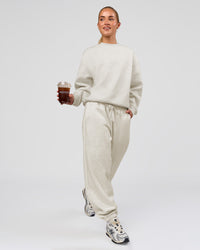 Woman wearing Go-To Oversized Sweater - Silver Marl | Model:Issy | Size:XS | Thumbnail Index: 5