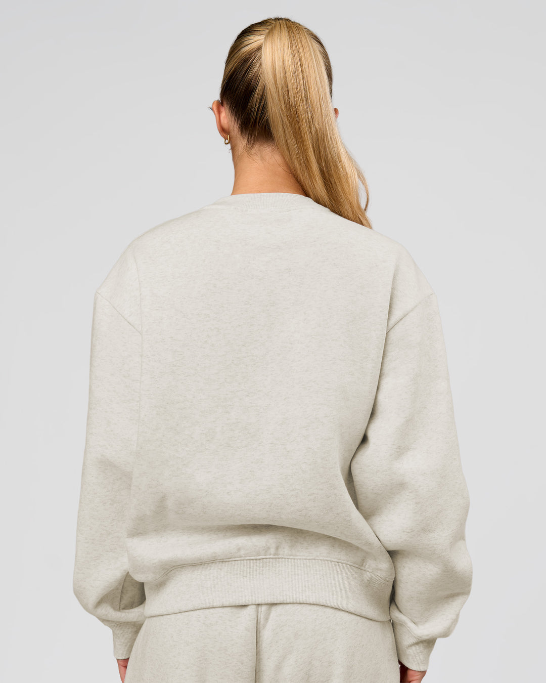 Woman wearing Go-To Oversized Sweater - Silver Marl | Model:Issy | Size:XS - view 3
