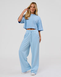 Woman wearing Go-To Terry Oversized Tee - Open Air | Model:Issy | Size:XS | Thumbnail Index: 5