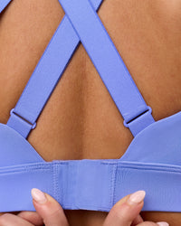 Woman wearing High Velocity Sports Bra - Bluebell | Model:Issy | Size:XS | Thumbnail Index: 4