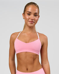Woman wearing Infinity Sports Bra - Pink Rose | Model:Issy | Size:XS | Thumbnail Index: 4