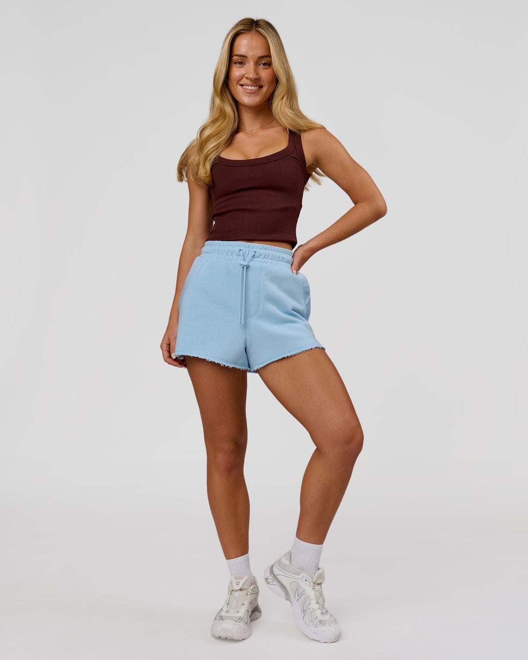 Woman wearing MVP Elite Terry Short - Open Air | Model:Issy | Size:XS - view 10