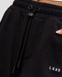 Woman wearing MVP Elite Terry Wide Leg Pant - Black-White | Model:Issy | Size:XS | Thumbnail Index: 7