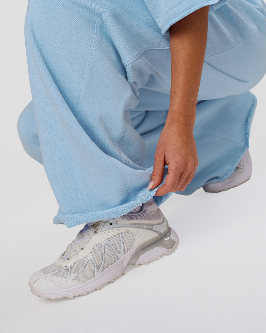 Woman wearing MVP Elite Terry Wide Leg Pant - Open Air | Model:Issy | Size:XS - view 7