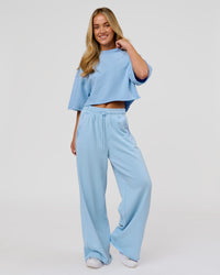 Woman wearing MVP Elite Terry Wide Leg Pant - Open Air | Model:Issy | Size:XS | Thumbnail Index: 7