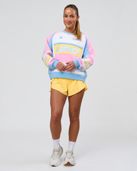 Woman wearing Power Sweater - Pink Rose-Lemon | Model:Issy | Size:XS | Thumbnail Index: 3