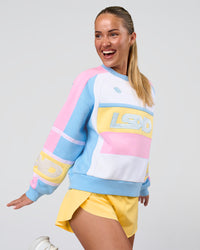 Woman wearing Power Sweater - Pink Rose-Lemon | Model:Issy | Size:XS | Thumbnail Index: 5