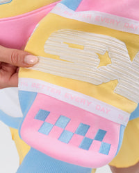 Woman wearing Power Sweater - Pink Rose-Lemon | Model:Issy | Size:XS | Thumbnail Index: 8