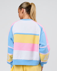 Woman wearing Power Sweater - Pink Rose-Lemon | Model:Issy | Size:XS | Thumbnail Index: 12