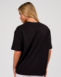 Woman wearing Progression Super Heavyweight Boxed Tee - Black-Black | Model:Issy | Size:XS | Thumbnail Index: 7