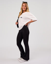 Woman wearing Progression Super Heavyweight Boxed Tee - White-Black | Model:Issy | Size:XS | Thumbnail Index: 9