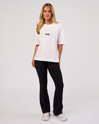 Woman wearing Progression Super Heavyweight Boxed Tee - White-Black | Model:Issy | Size:XS | Thumbnail Index: 12