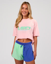 Woman wearing Sideline FLXCotton Oversized Tee - Marshmallow-Jelly Mint | Model:Issy | Size:XS | Thumbnail Index: 3