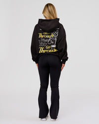 Woman wearing TGHF X LSKD 26 Oversized Hoodie - Black | Model:Issy | Size:XS | Thumbnail Index: 7