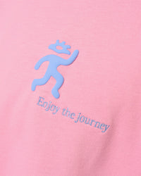 Woman wearing Values Manifesto Heavyweight Oversized Tee  - Pink Rose-Open Air | Model:Issy | Size:XS | Thumbnail Index: 15