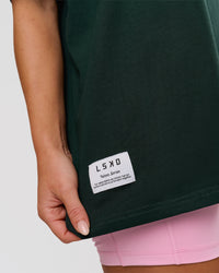 Woman wearing VS26 MFBS FLXCotton Oversize Tee - Midnight Green-Pink Rose | Model:Issy | Size:XS | Thumbnail Index: 16