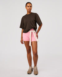 Woman wearing AfterDark ZeroCrease Cropped Tee - Ground Coffee | Model:Jordan | Size:XS | Thumbnail Index: 9
