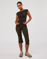 Woman wearing Boatneck FLXCotton Baby Tee - Ground Coffee | Model:Jordan | Size:XS | Thumbnail Index: 6