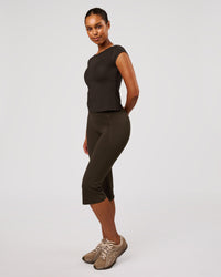 Woman wearing Boatneck FLXCotton Baby Tee - Ground Coffee | Model:Jordan | Size:XS | Thumbnail Index: 8