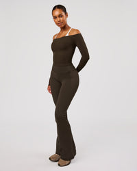 Woman wearing Bardot Long Sleeve Top - Ground Coffee | Model:Jordan | Size:XS | Thumbnail Index: 3