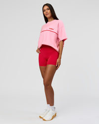 Woman wearing Inline Heavyweight FLXCotton Oversized Tee - Pink Rose-Flame | Model:Rhiley | Size:XS | Thumbnail Index: 14