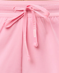 Woman wearing Accelerate 3" High-Rise Running Short - Pink Rose | Model:Taneisha | Size:XS