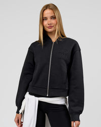 Woman wearing Bomber ZeroCrease Spacer Jacket - Black | Model:Taneisha | Size:XS | Thumbnail Index: 0