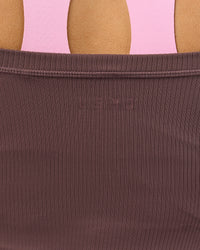 Woman wearing Bree Bardot Long Sleeve Top - Cocoa Powder | Model:Taneisha | Size:XS | Thumbnail Index: 7