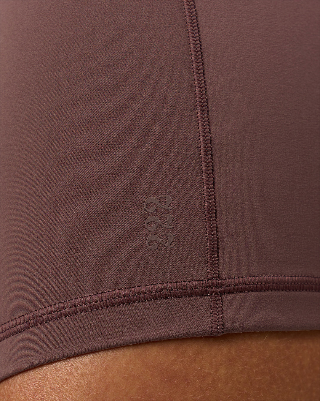 Woman wearing Bree Fusion High-Rise 6" Short Pockets - Cocoa Powder-Pink Rose | Model:Taneisha | Size:XS - view 10