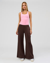 Woman wearing Flow Rib Scoop Neck Tank - Pink Rose | Model:Taneisha | Size:XS | Thumbnail Index: 3