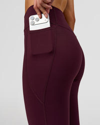 Woman wearing Fusion High-Rise Full Length Legging Pockets - Cherry Lacquer | Model:Taneisha | Size:XS | Thumbnail Index: 4