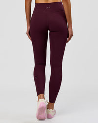 Woman wearing Fusion High-Rise Full Length Legging Pockets - Cherry Lacquer | Model:Taneisha | Size:XS | Thumbnail Index: 7