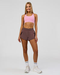 Woman wearing Fusion Sports Bra 2.0 - Pink Rose | Model:Taneisha | Size:XS | Thumbnail Index: 6