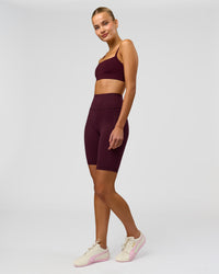 Woman wearing Fusion Ultra High-Rise 9" Short Pockets - Cherry Lacquer | Model:Taneisha | Size:XS | Thumbnail Index: 6