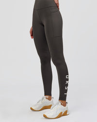 Woman wearing Rep Ultra High-Rise Full Length Legging Pockets - Onyx-white | Model:Taneisha | Size:XS | Thumbnail Index: 8