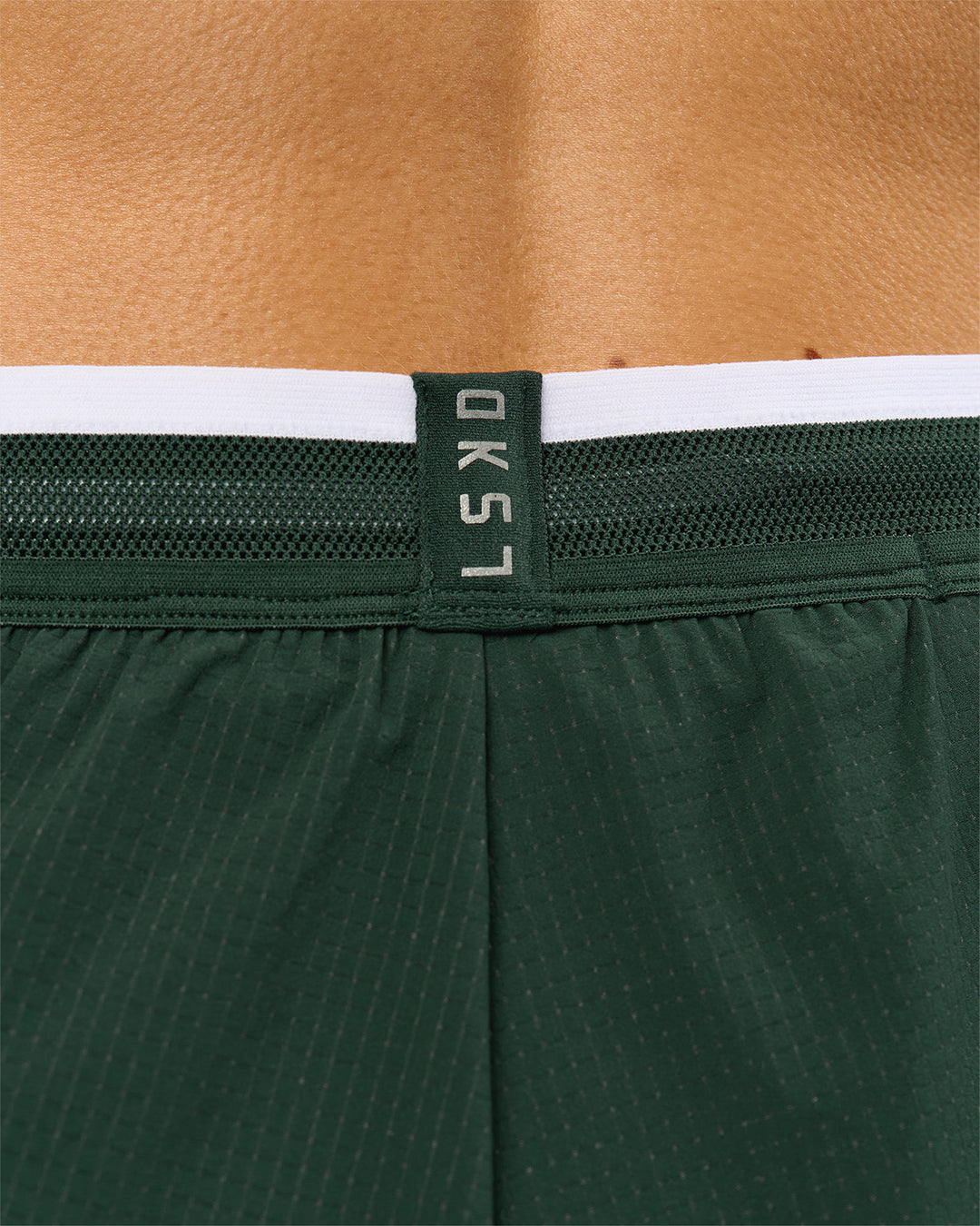 Woman wearing Trackline Accelerate 3" High-Rise Running Short - Midnight Green-White | Model:Taneisha | Size:XS - view 14