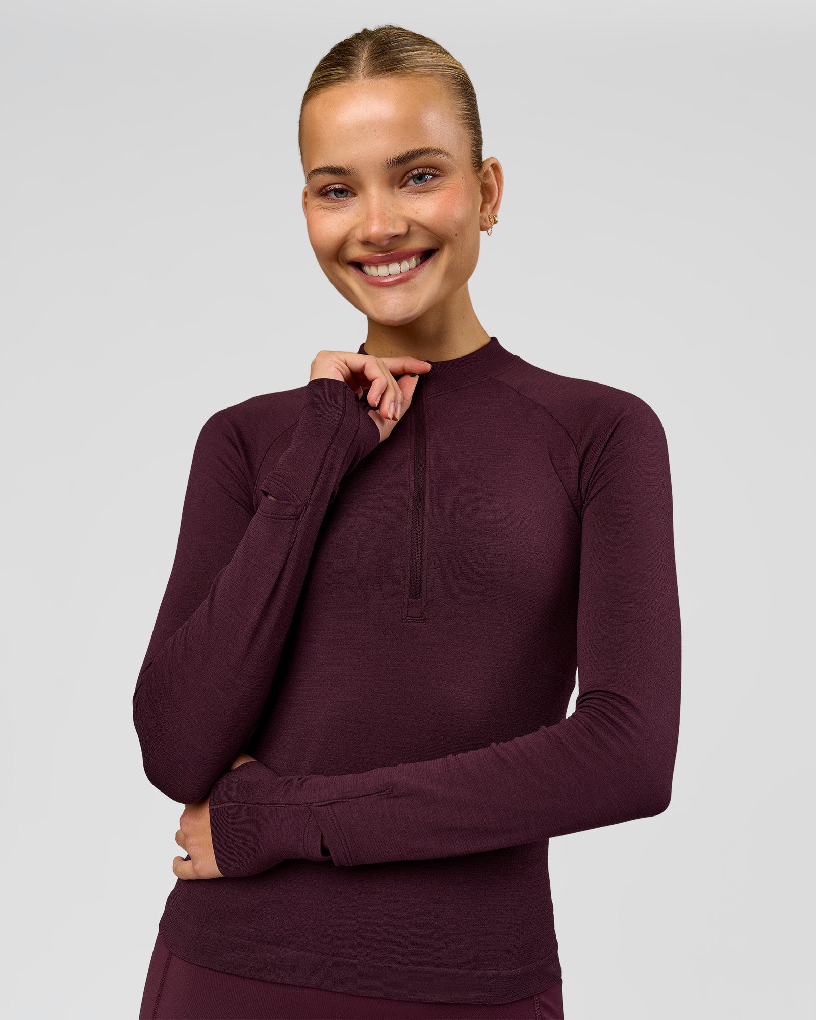 AeroFLX+ Long Sleeve Half Zip - Cherry Lacquer/Cherry Laquer | LSKD