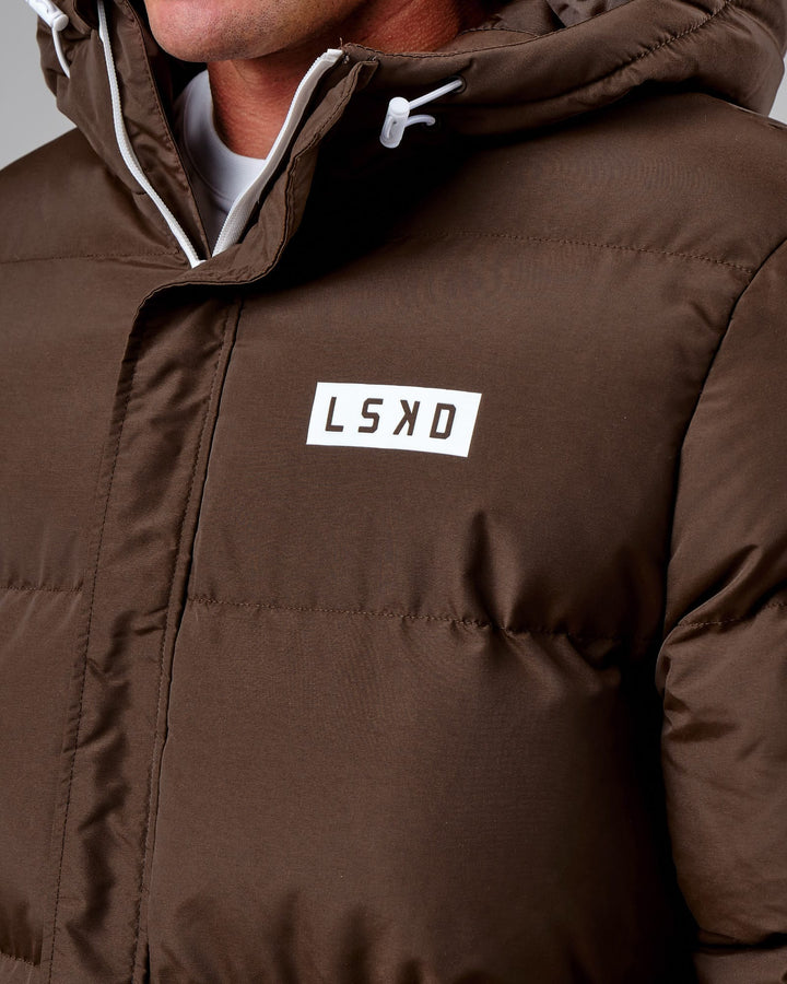 Unisex Roasted Puffer Jacket Oversize 22 - Walnut