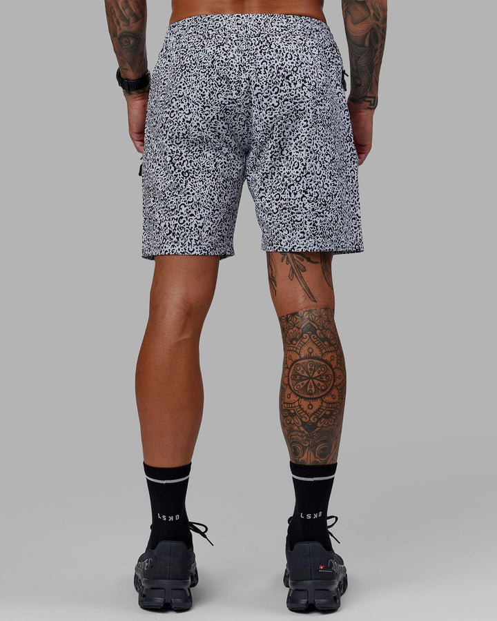 Man wearing Rep 7" Performance Short - Spotty White-Black