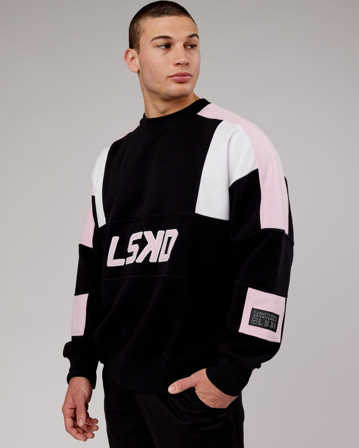 Unisex Slam Sweater Oversize - Black-Petal Pink