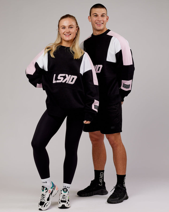 Unisex Slam Sweater Oversize - Black-Petal Pink