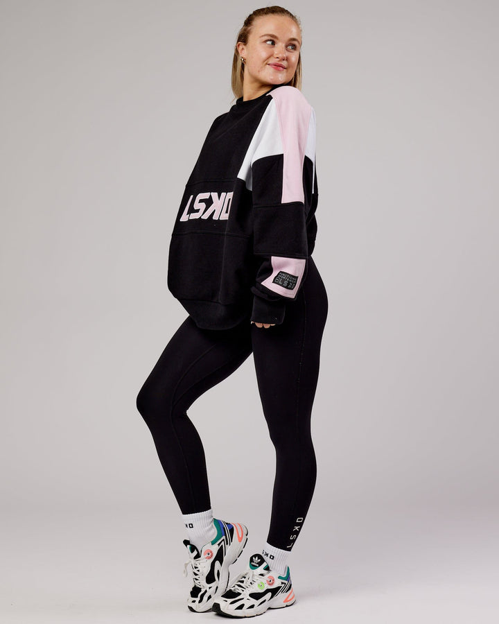 Unisex Slam Sweater Oversize - Black-Petal Pink
