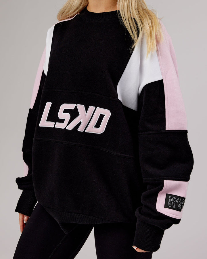 Unisex Slam Sweater Oversize - Black-Petal Pink