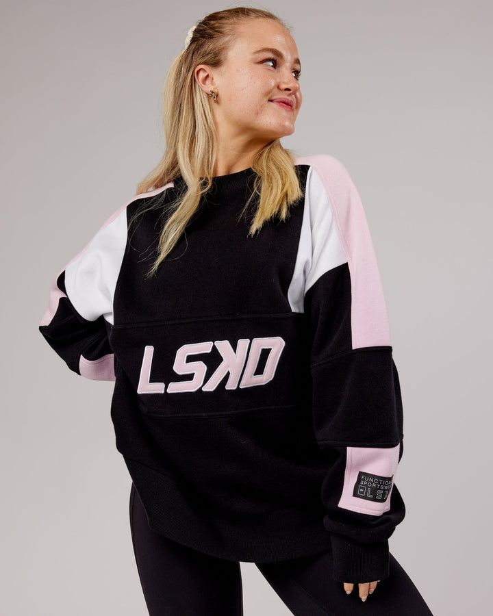 Unisex Slam Sweater Oversize - Black-Petal Pink