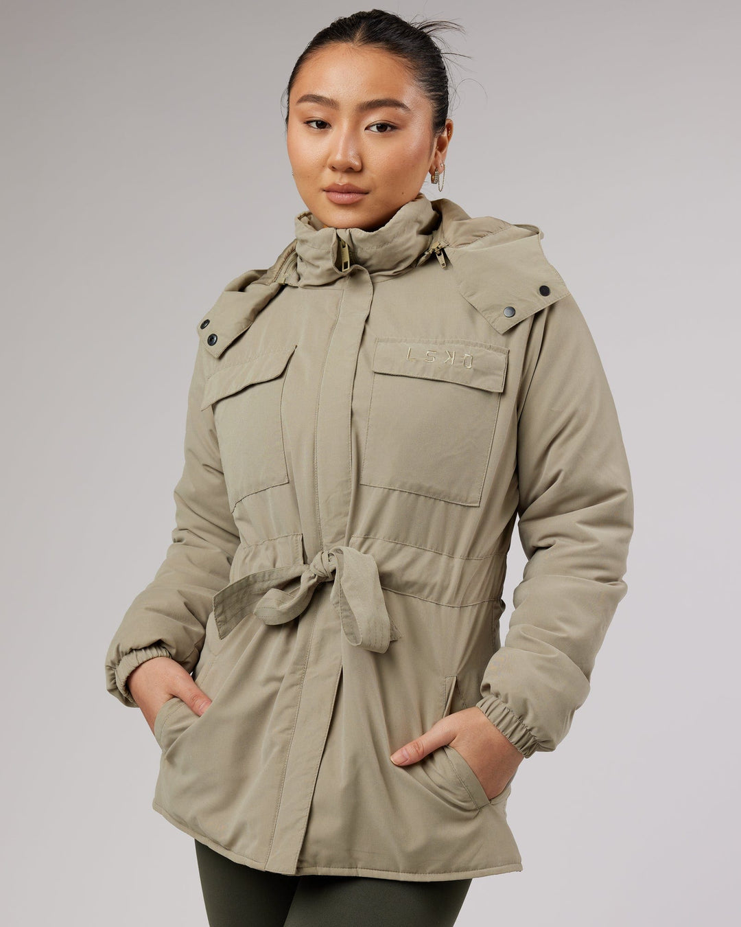 Tapered Tie-Waist Jacket - Laurel Oak