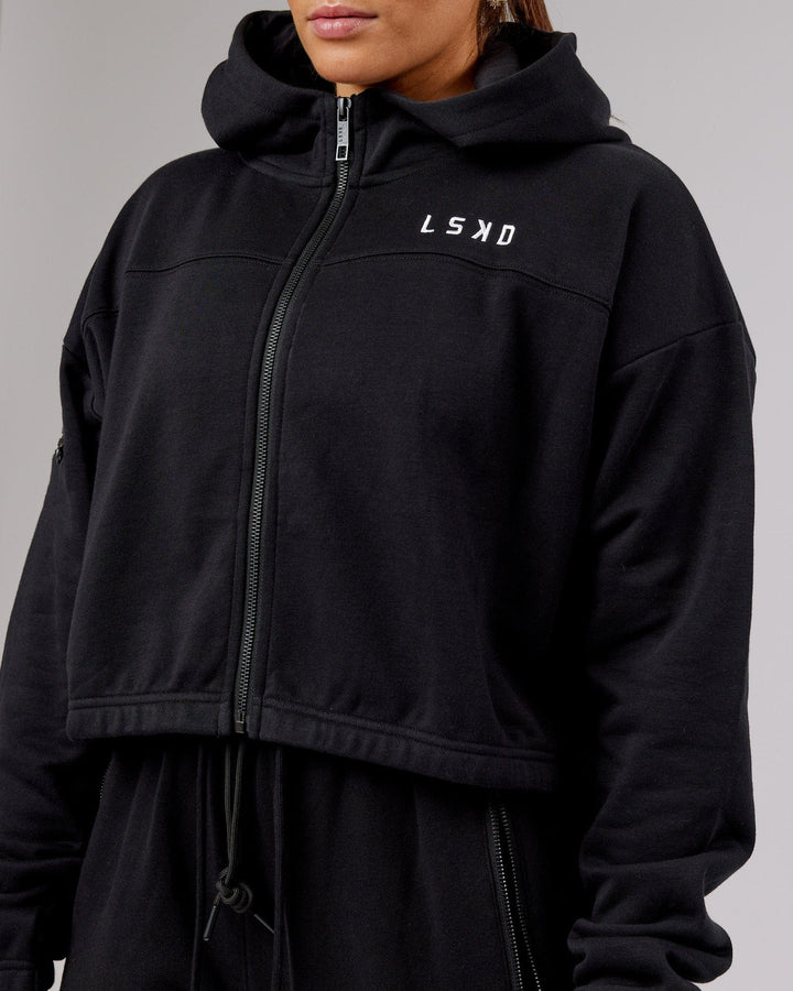 Bridge Zip Through Hoodie - Black