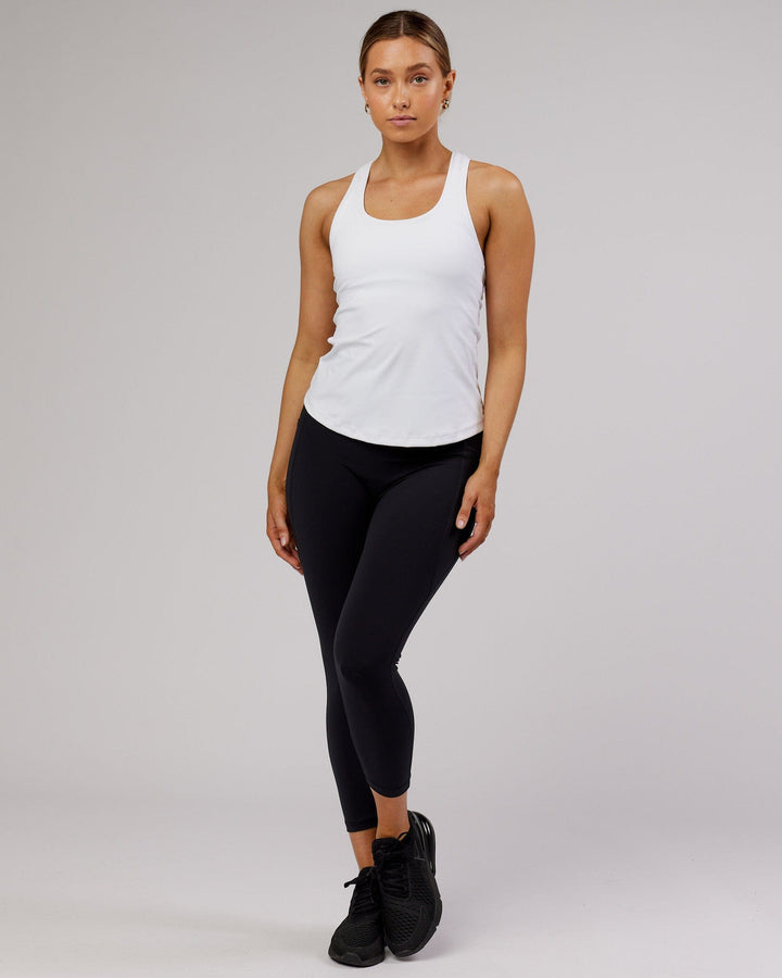Lift Shelf Bra Performance Tank - White