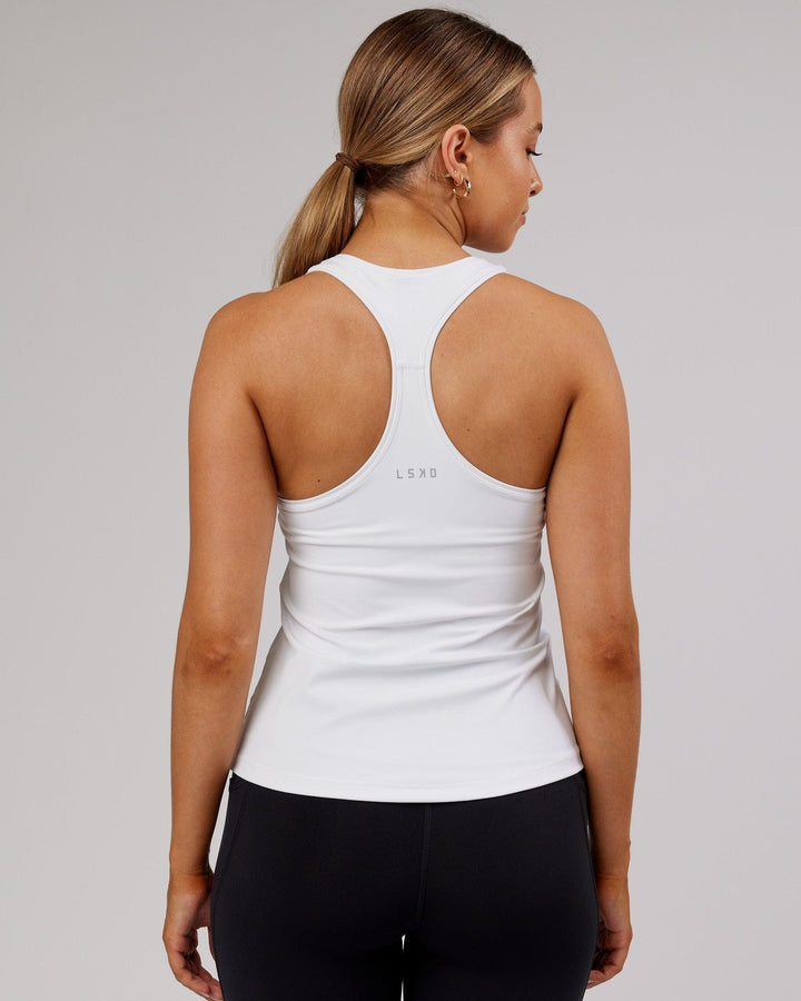 Lift Shelf Bra Performance Tank - White