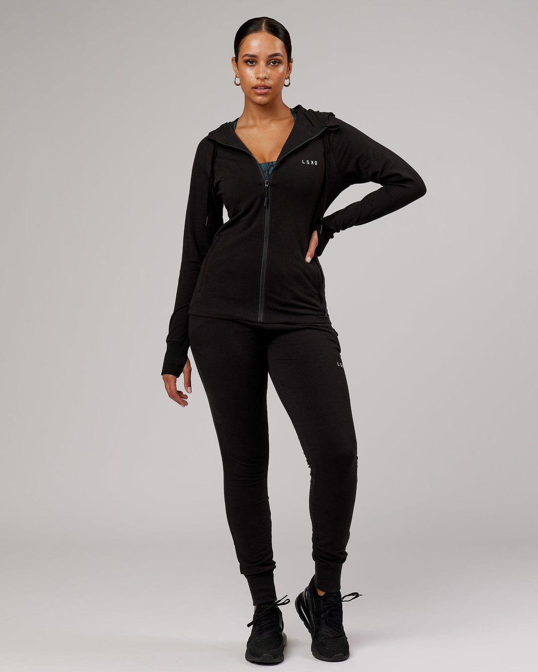 PB Zip Through Hoodie - Black-Tonal